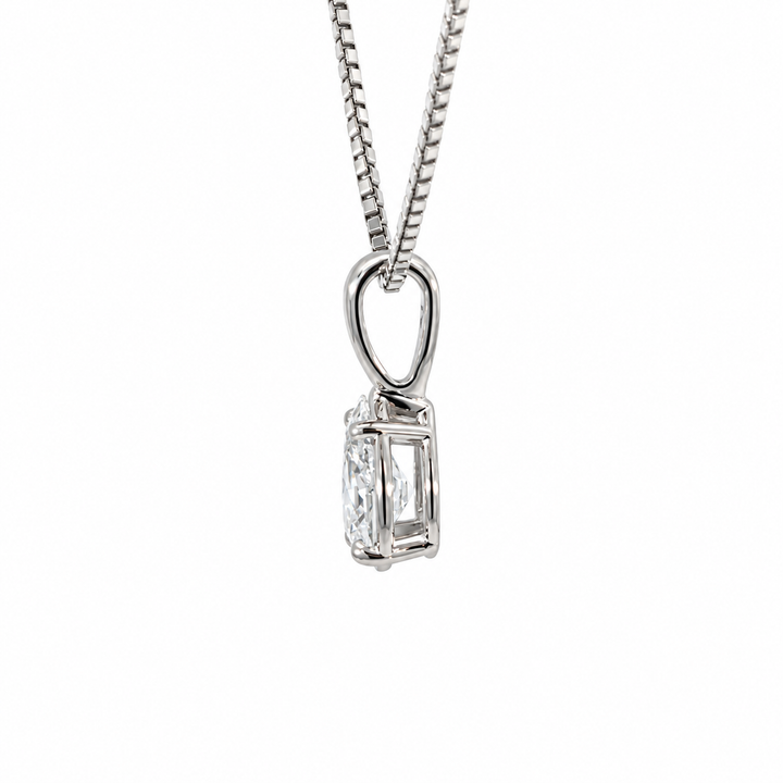 Pear Shape Natural Diamond Pendant 14K White Gold 0.39CTW
