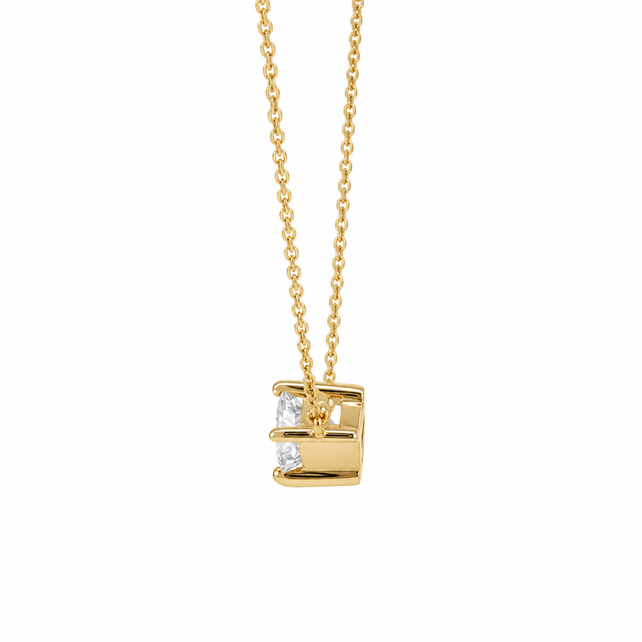 Princess Cut Diamond Floating Necklace 14K Yellow Gold .29CT