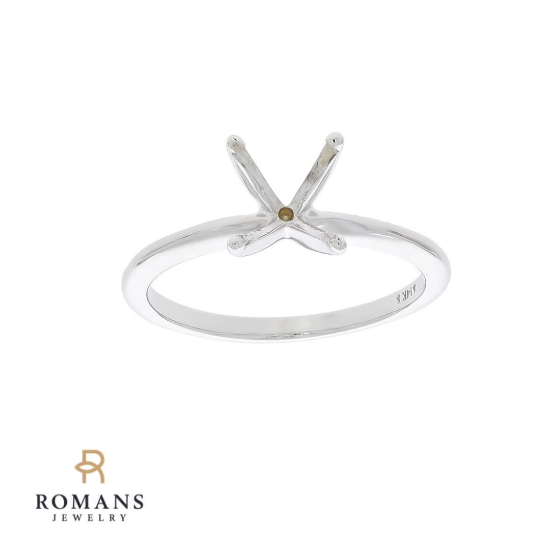 Solitaire Engagement Ring Setting 14K White Gold