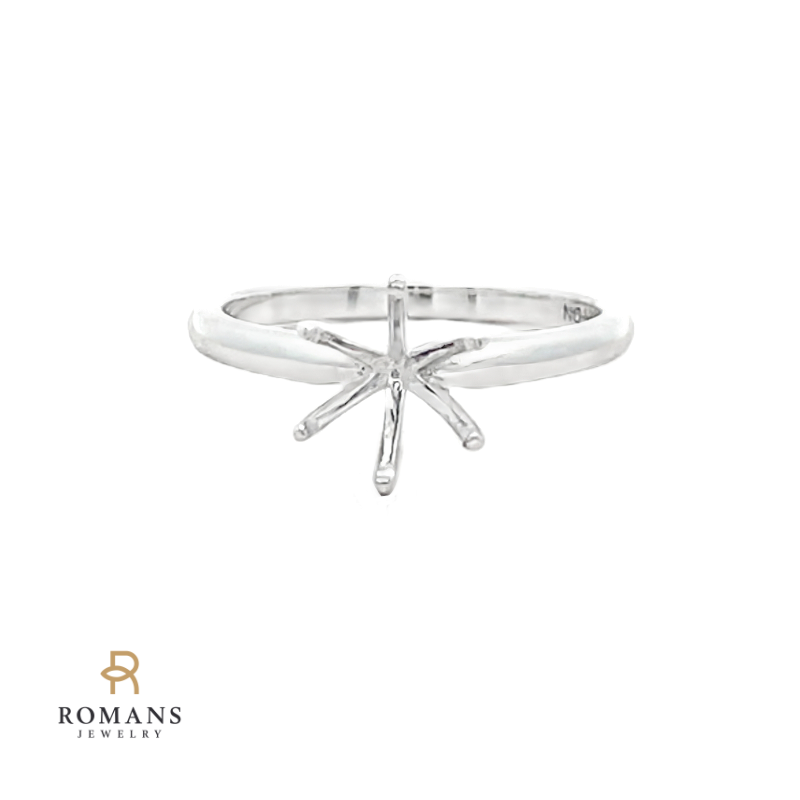 Solitaire Six Prong Setting 14K White Gold