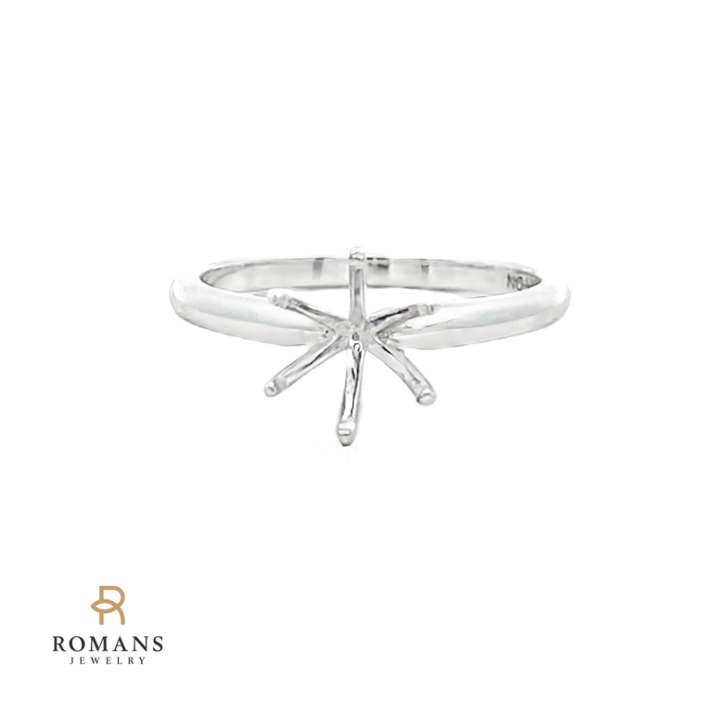 Solitaire Six Prong Setting 14K White Gold