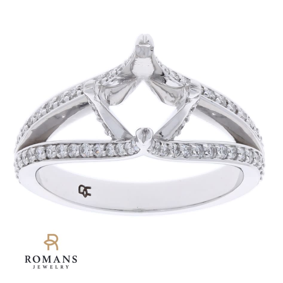 Split Shank Diamond Setting 14K White Gold .60 CTW