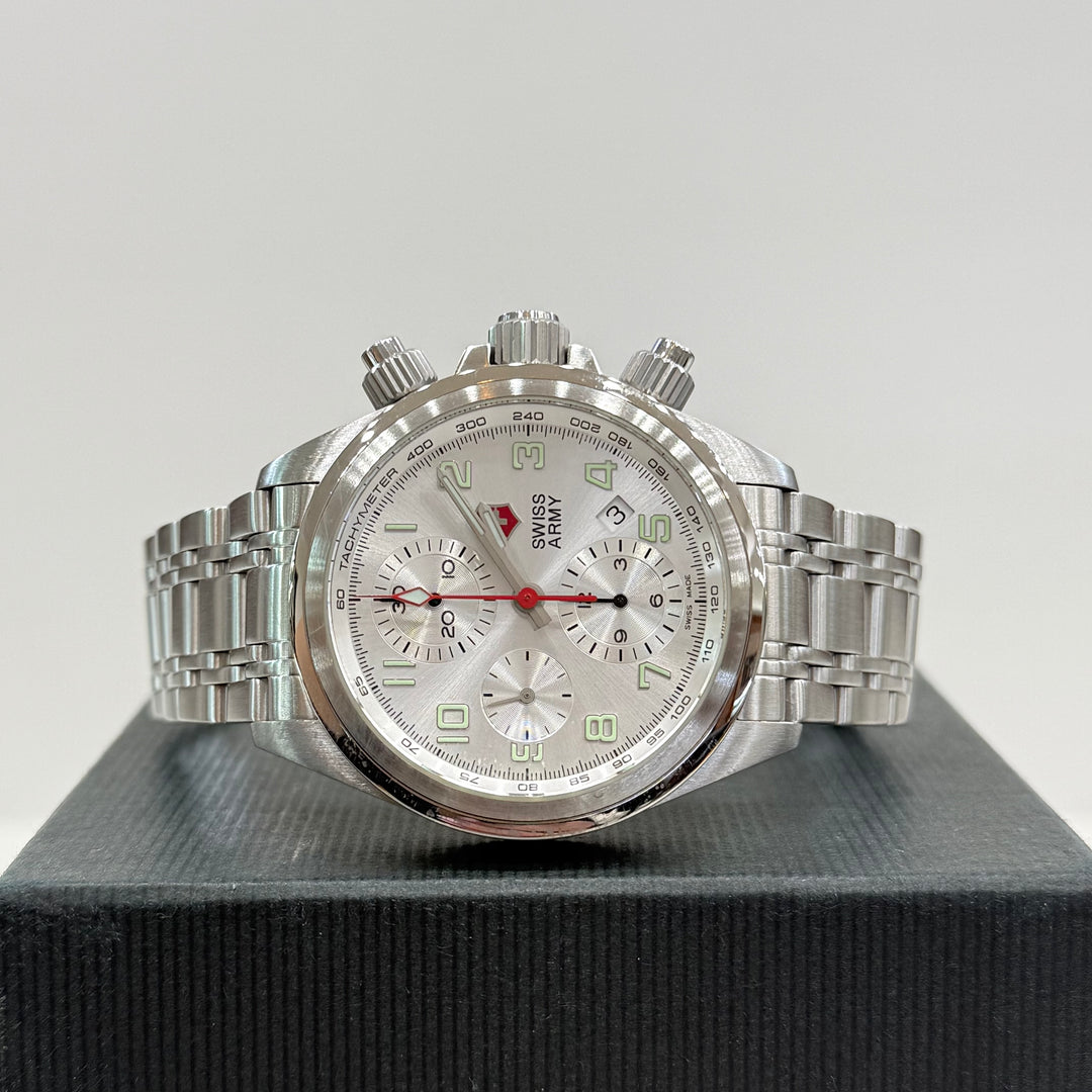 Victorinox Swiss Army Watch Rare Chronograph Automatic Ref. 24159 Stainless Steel 25 Jewel Men’s
