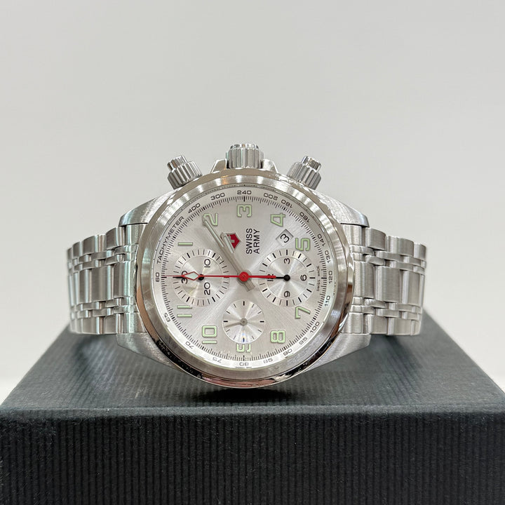 Victorinox Swiss Army Watch Rare Chronograph Automatic Ref. 24159 Stainless Steel 25 Jewel Men’s