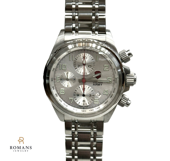 Victorinox Swiss Army Watch Rare Chronograph Automatic Ref. 24159 Stainless Steel 25 Jewel Men’s