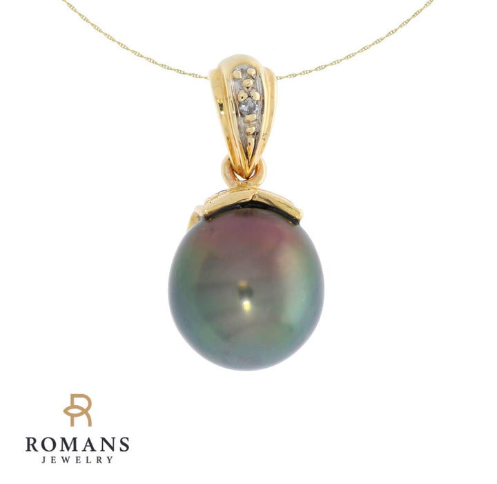 Tahitian Pearl Pendant 14K Yellow Gold