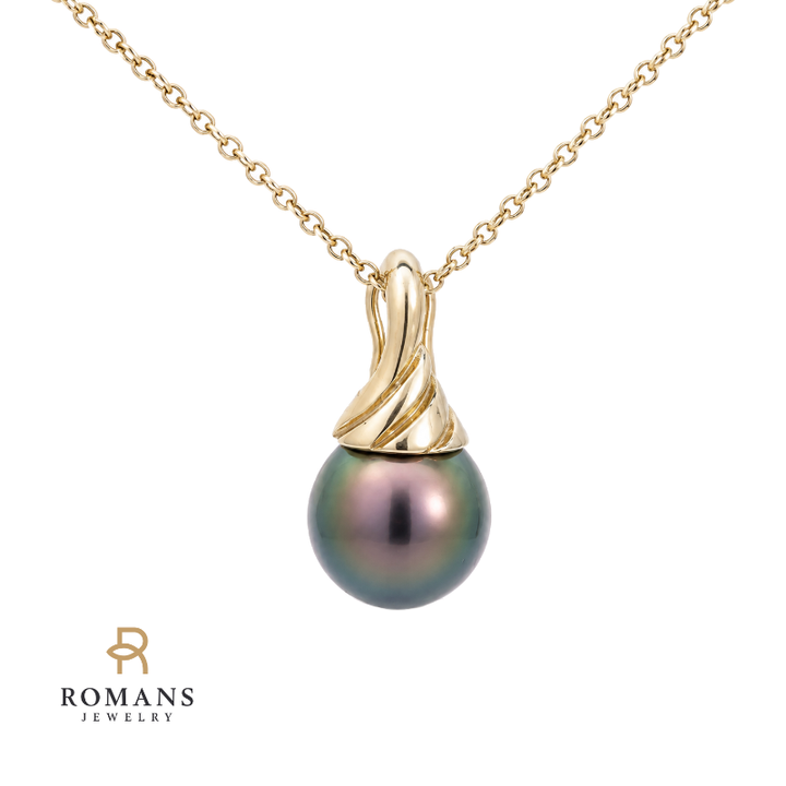 Tahitian Pearl Pendant 9MM 18K Yellow Gold