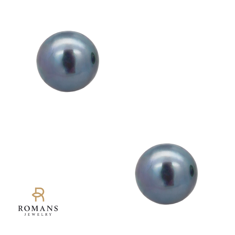 Tahitian Pearl Stud Earrings 14K Yellow Gold