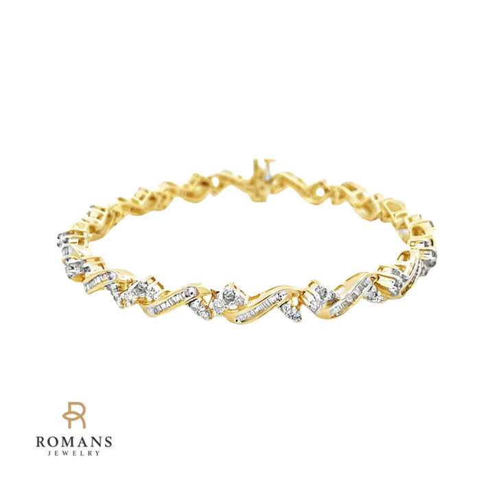 Tennis Diamond Bracelet 14K Yellow Gold 1.53CTW
