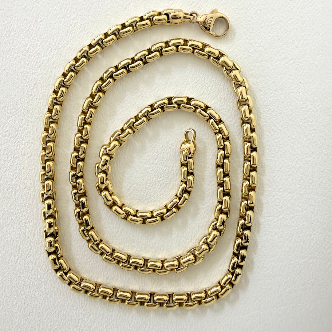 Tiffany & Co. 18K Yellow Gold Square Link Necklace 20"