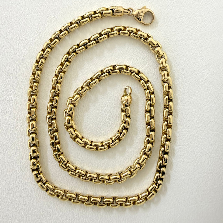 Tiffany & Co. 18K Yellow Gold Square Link Necklace 20"