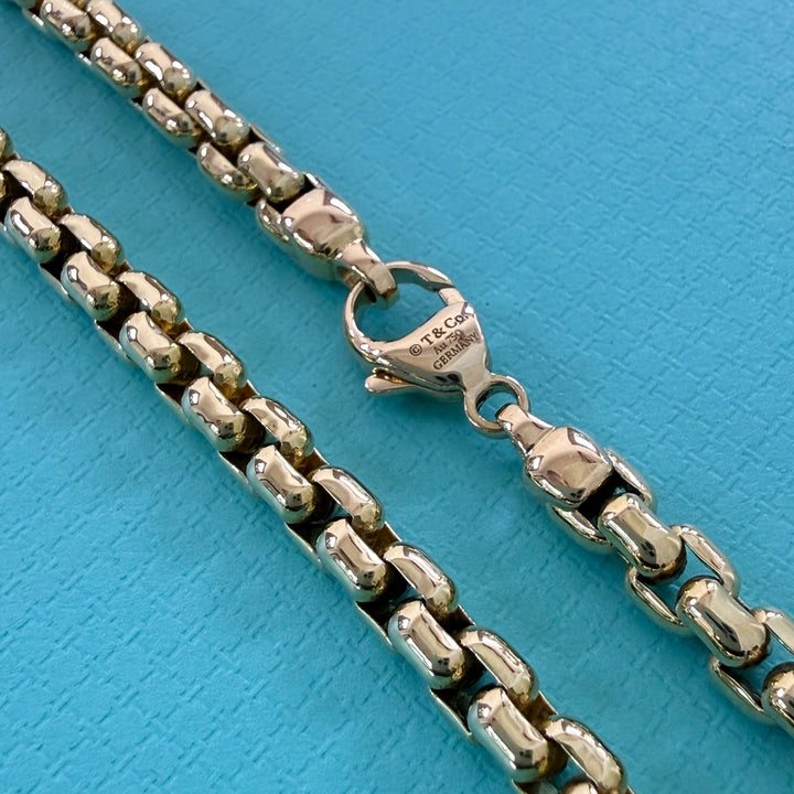 Tiffany & Co. 18K Yellow Gold Square Link Necklace 20"