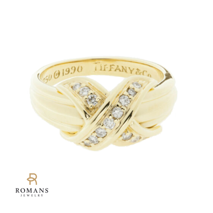 Tiffany & Co. Diamond Signature X Ring 18K Yellow Gold