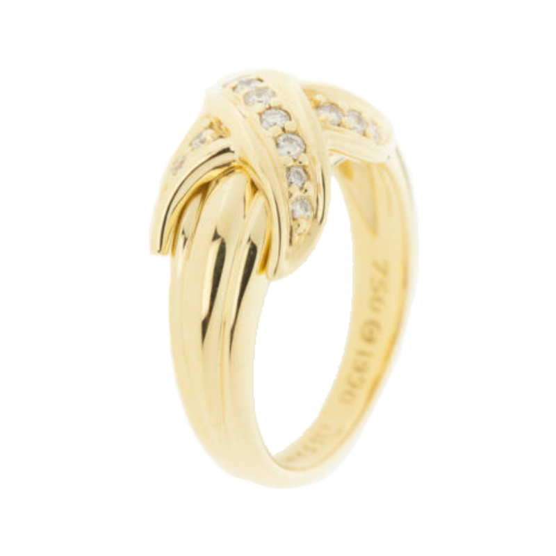 Tiffany & Co. Diamond Signature X Ring 18K Yellow Gold