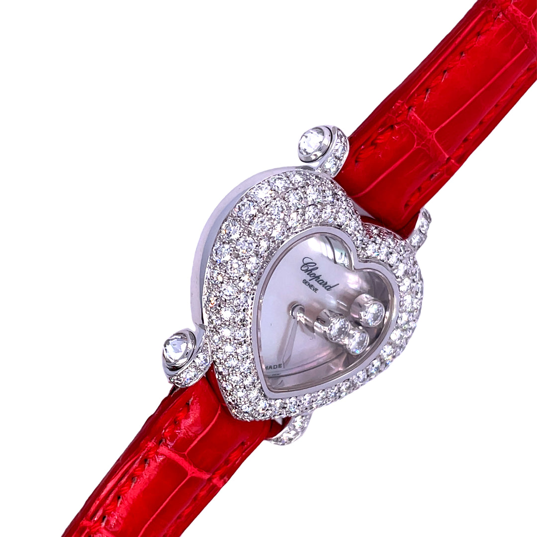 Chopard Happy Diamond Heart Watch 18K White Gold Ref:5501