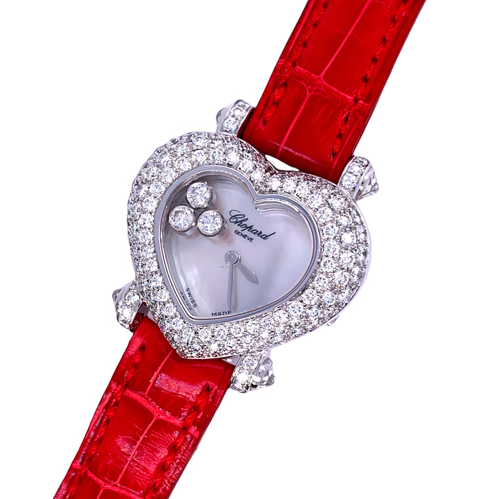 Chopard Happy Diamond Heart Watch 18K White Gold Ref:5501