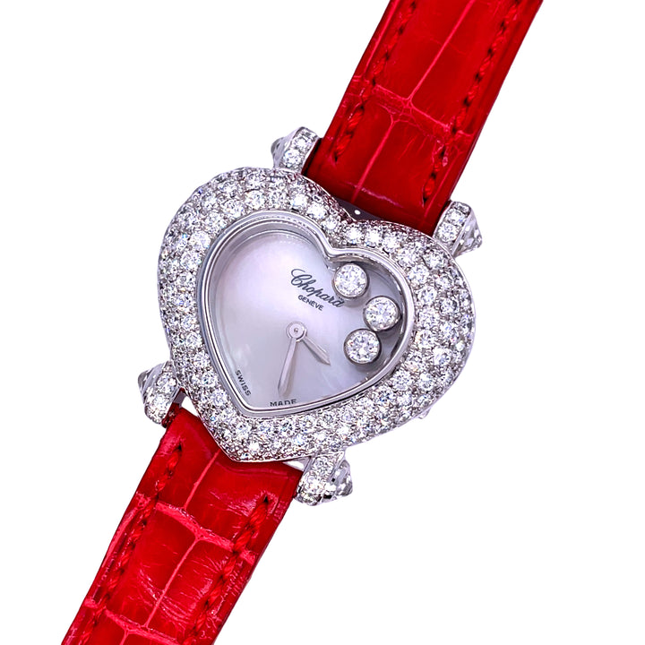 Chopard Happy Diamond Heart Watch 18K White Gold Ref:5501