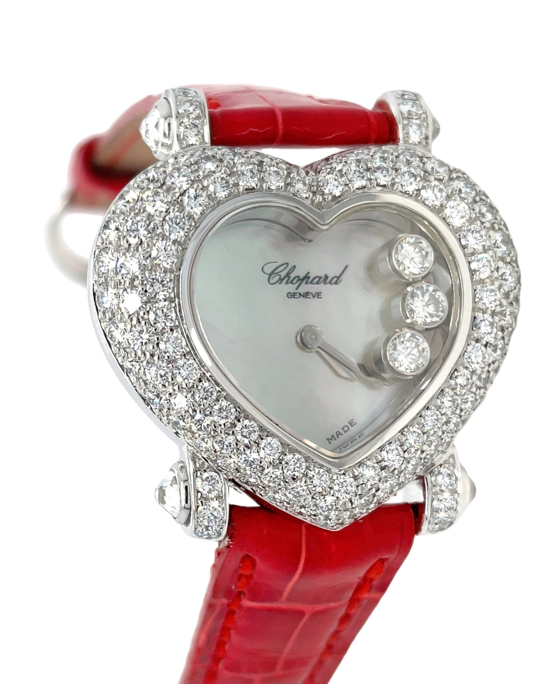 Chopard Happy Diamond Heart Watch 18K White Gold Ref:5501