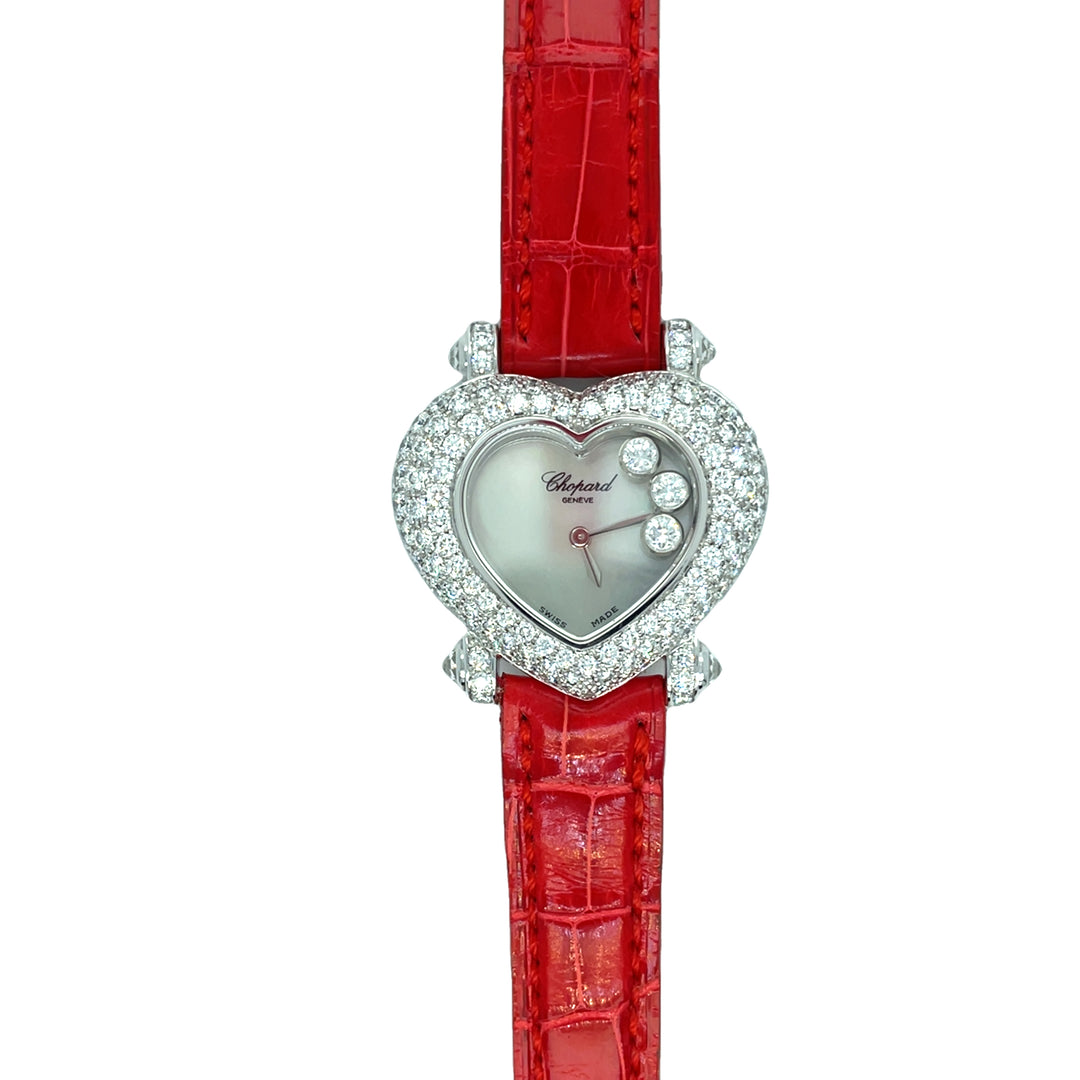 Chopard Happy Diamond Heart Watch 18K White Gold Ref:5501