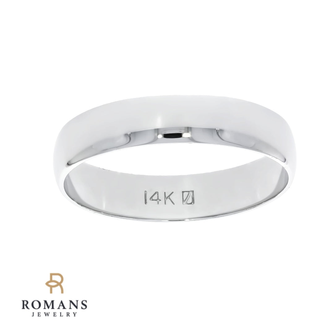 Ultra Light Weight 4MM Band 14K White Gold