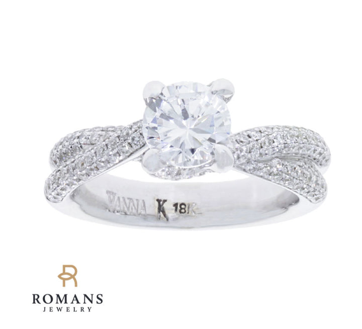 Vanna K Twisted Engagement Ring 18K White Gold