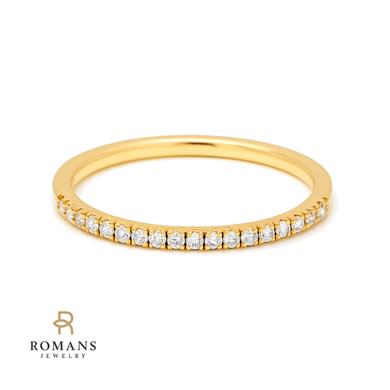 Dainty Diamond Stackable Band 14K Yellow Gold .11CTW