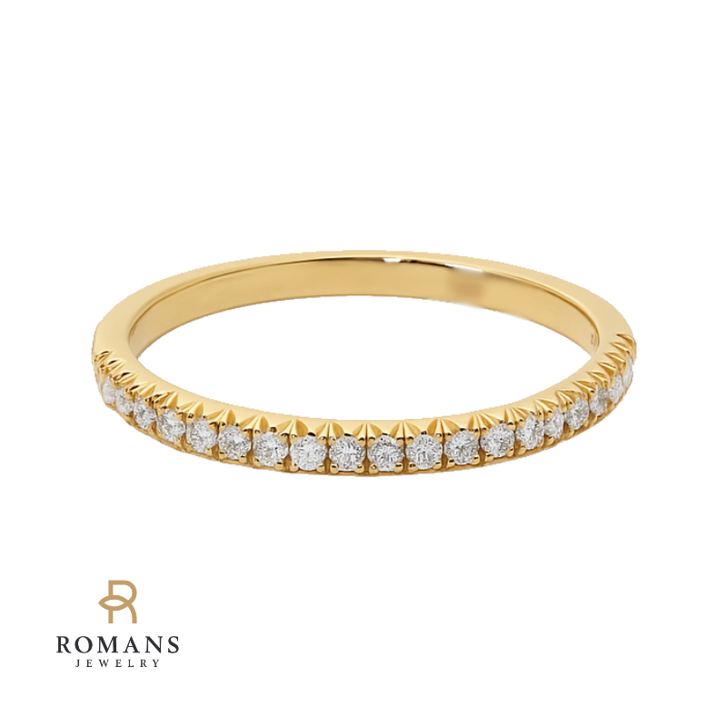 Thin Diamond Stacking Ring 14K Yellow Gold .21CTW