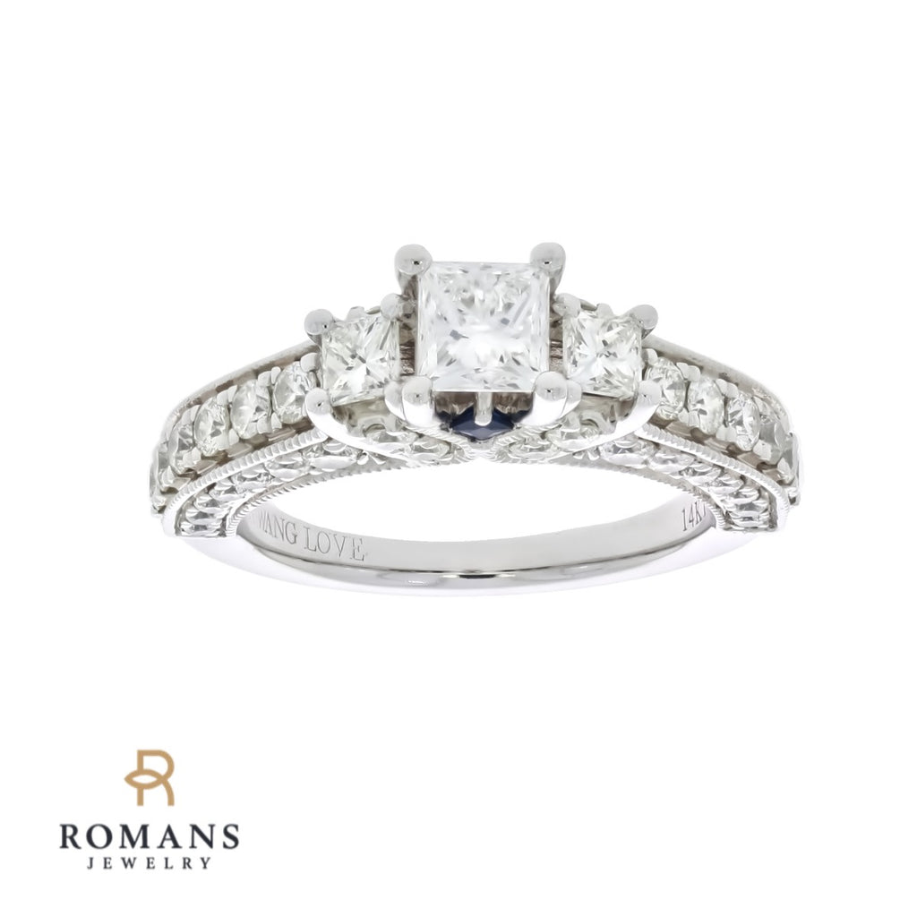 Vera Wang Princess Cut Diamond Engagement Ring 14K White Gold