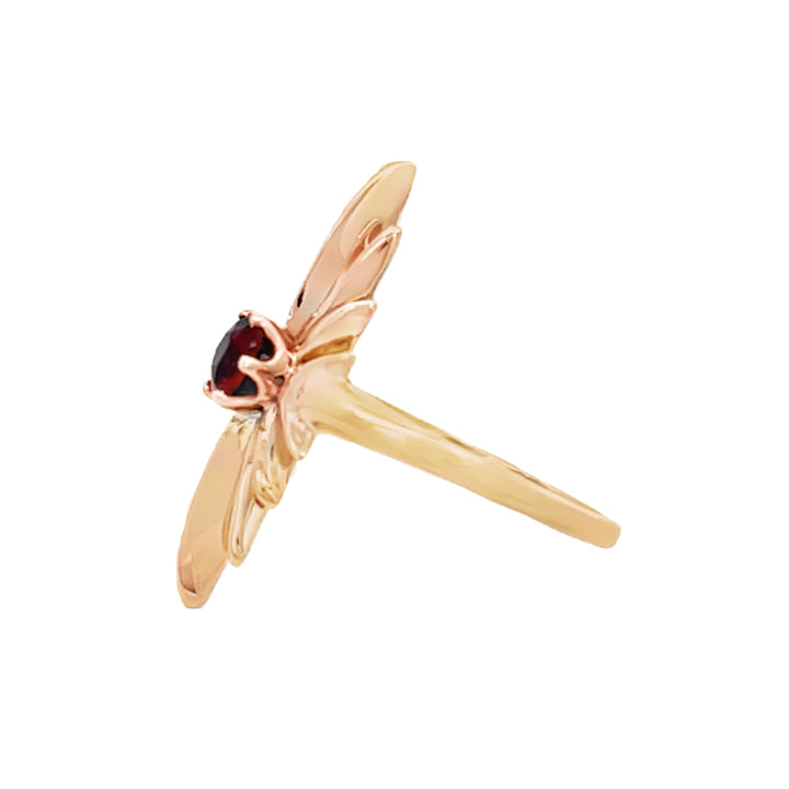 Vintage Garnet Star Ring 10K Yellow Gold .55 CT
