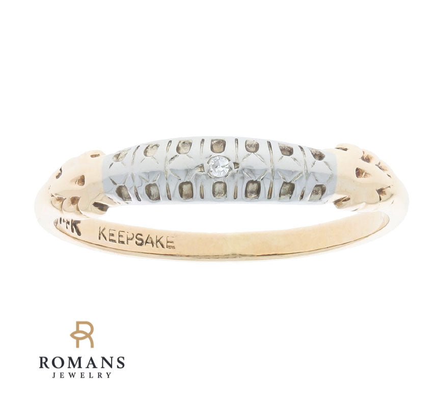 Vintage Diamond Band 14K Two Tone .01 CTW