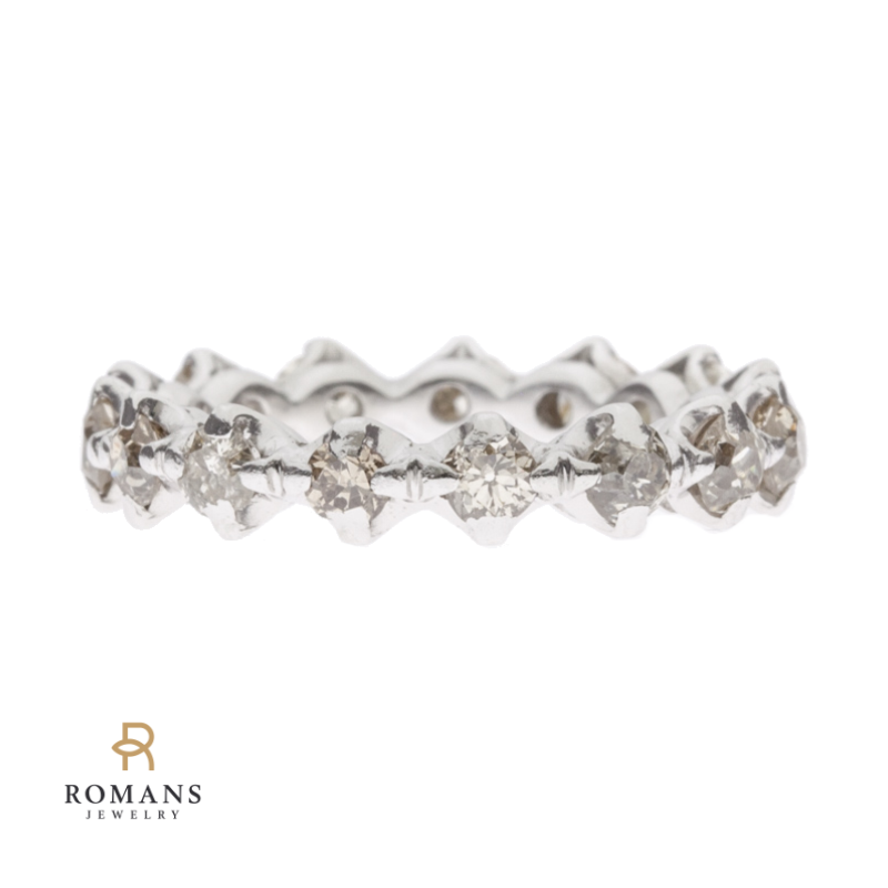 Vintage Eternity Diamond 1900's Band Platinum