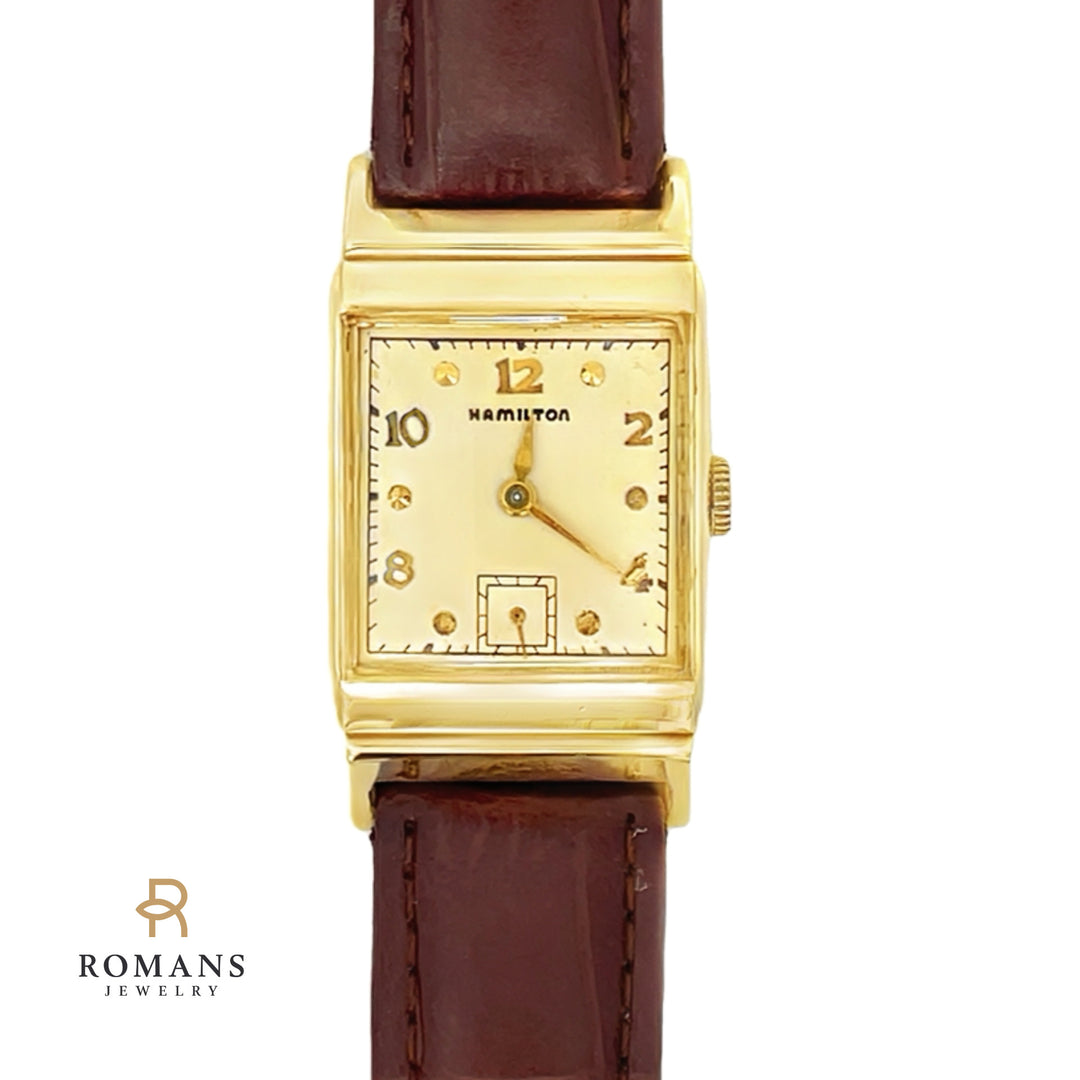 Vintage Hamilton Watch Wesley 14K Solid Gold Tank Style