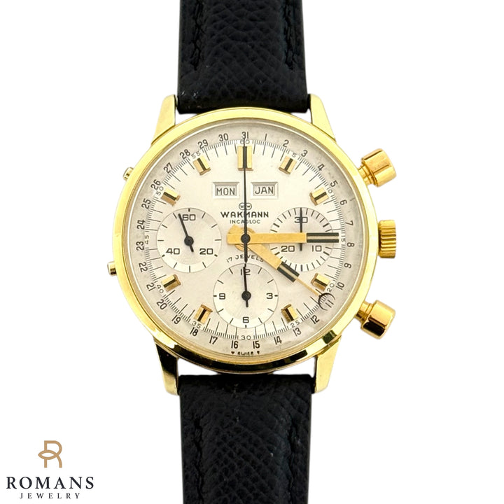 Wakmann Triple Date Chronograph Ref. 71.1311.21 Gold Filled 37mm Y-1960s