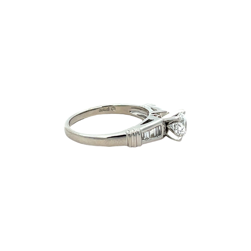 Round Diamond Engagement Ring Platinum .70CT