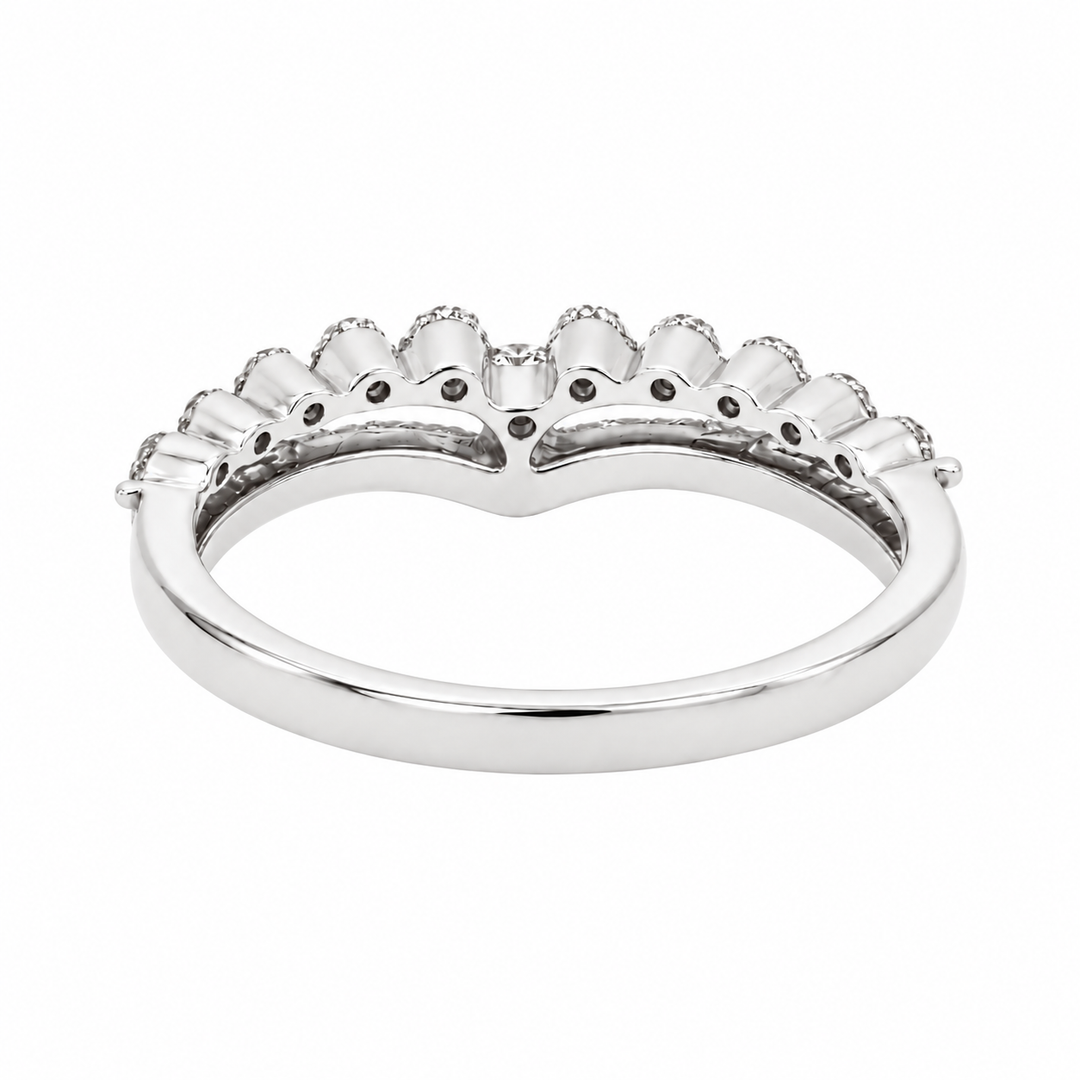 Double Chevron Diamond Stackable Band 14K White Gold .54CTW