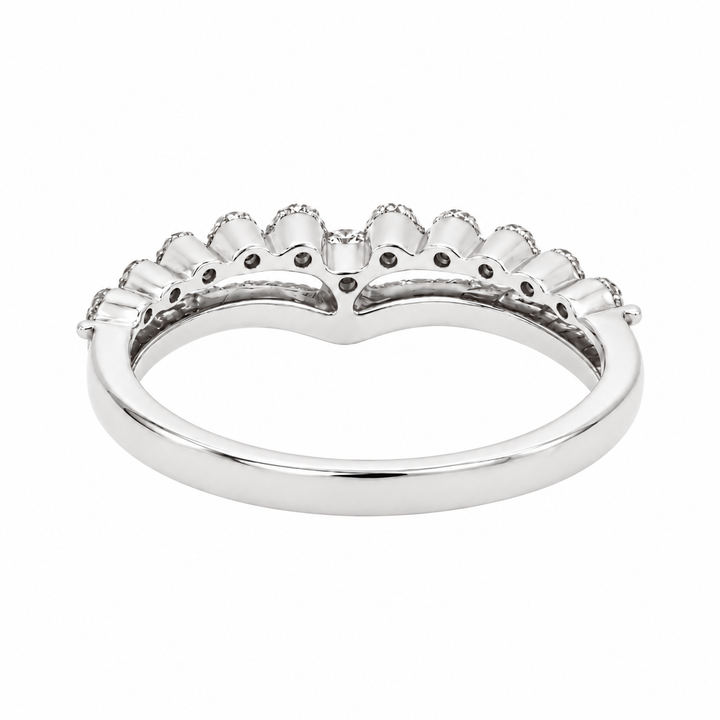 Double Chevron Diamond Stackable Band 14K White Gold .54CTW