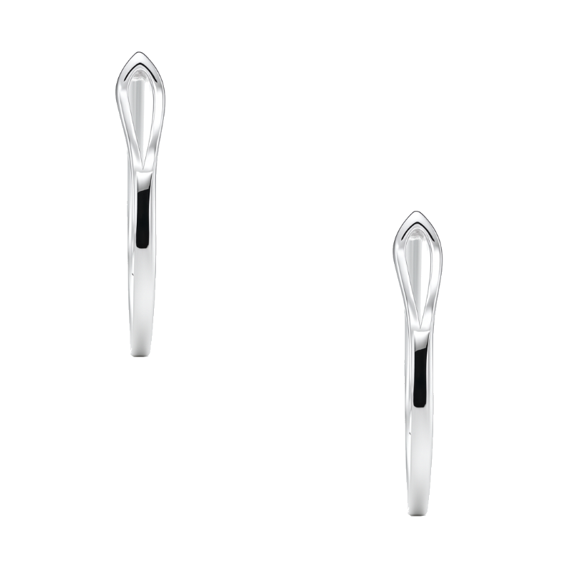 Diamond Double Row Hoops 14K White Gold .40CTW