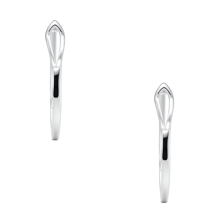 Diamond Double Row Hoops 14K White Gold .40CTW