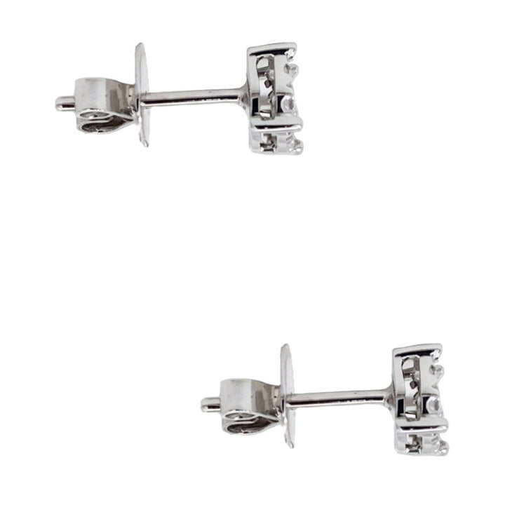 Cluster Diamond Stud Natural Earrings 14K White Gold .40CTW