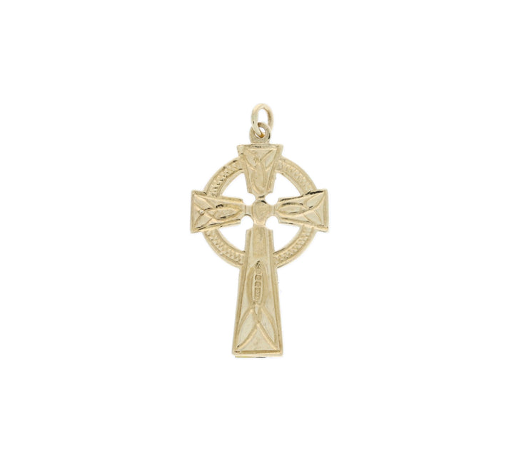 Agate Cross Pendant 9K Yellow Gold