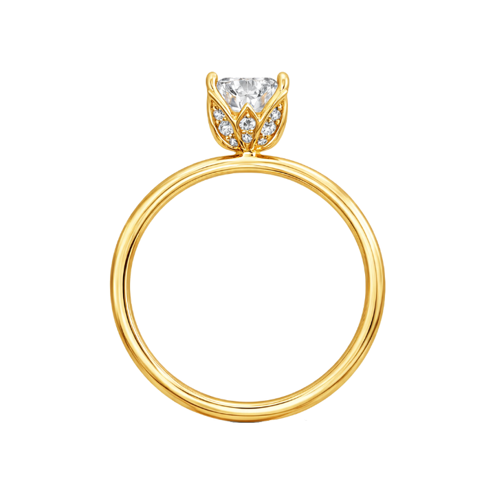 Romalla Solitaire 1.50CT Cushion Cut Lab Diamond Ring 14K Yellow Gold