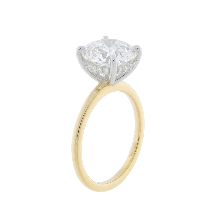 Covenant Hidden Halo Oval Engagement Ring 14K Two Tone