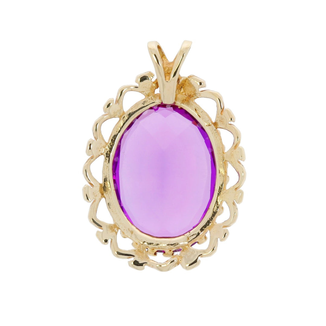 Amethyst Pendant 14K Yellow Gold 6.16CT