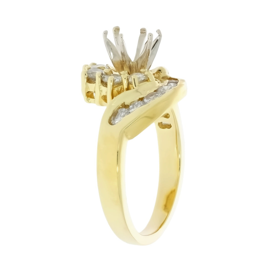 Diamond Swirl Setting 18K Yellow Gold 1.00CTW