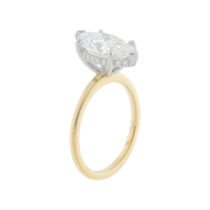 Covenant Hidden Halo Oval Engagement Ring 14K Two Tone