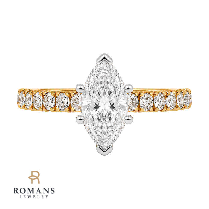 Diamond Engagement Ring Setting 14K Yellow Gold .32CTW