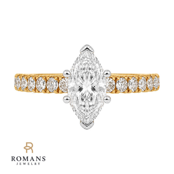 Diamond Engagement Ring Setting 14K Yellow Gold .32CTW