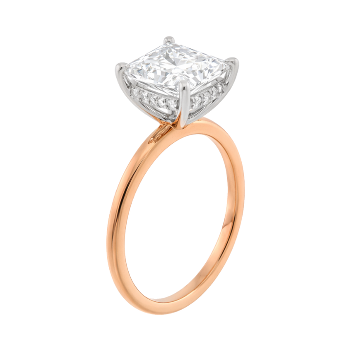 Covenant Hidden Halo Oval Engagement Ring 14K Two Tone