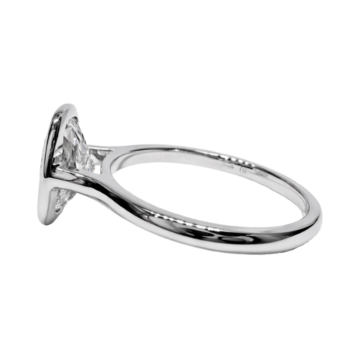 Lumière Solitaire Bezel 2CT Cushion Lab Diamond 14K White Gold