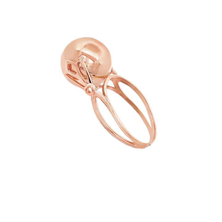 Contemporary Hollow Ball Ring 14K Rose Gold